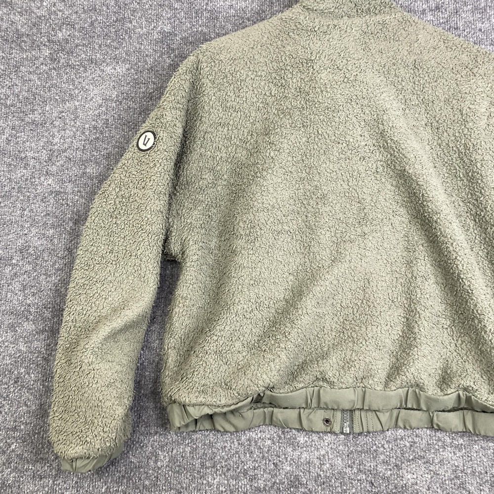 Vuori Sherpa Fleece Jacket Womens Medium Green Full Zip Lined Pockets Cozy - Picture 10 of 12